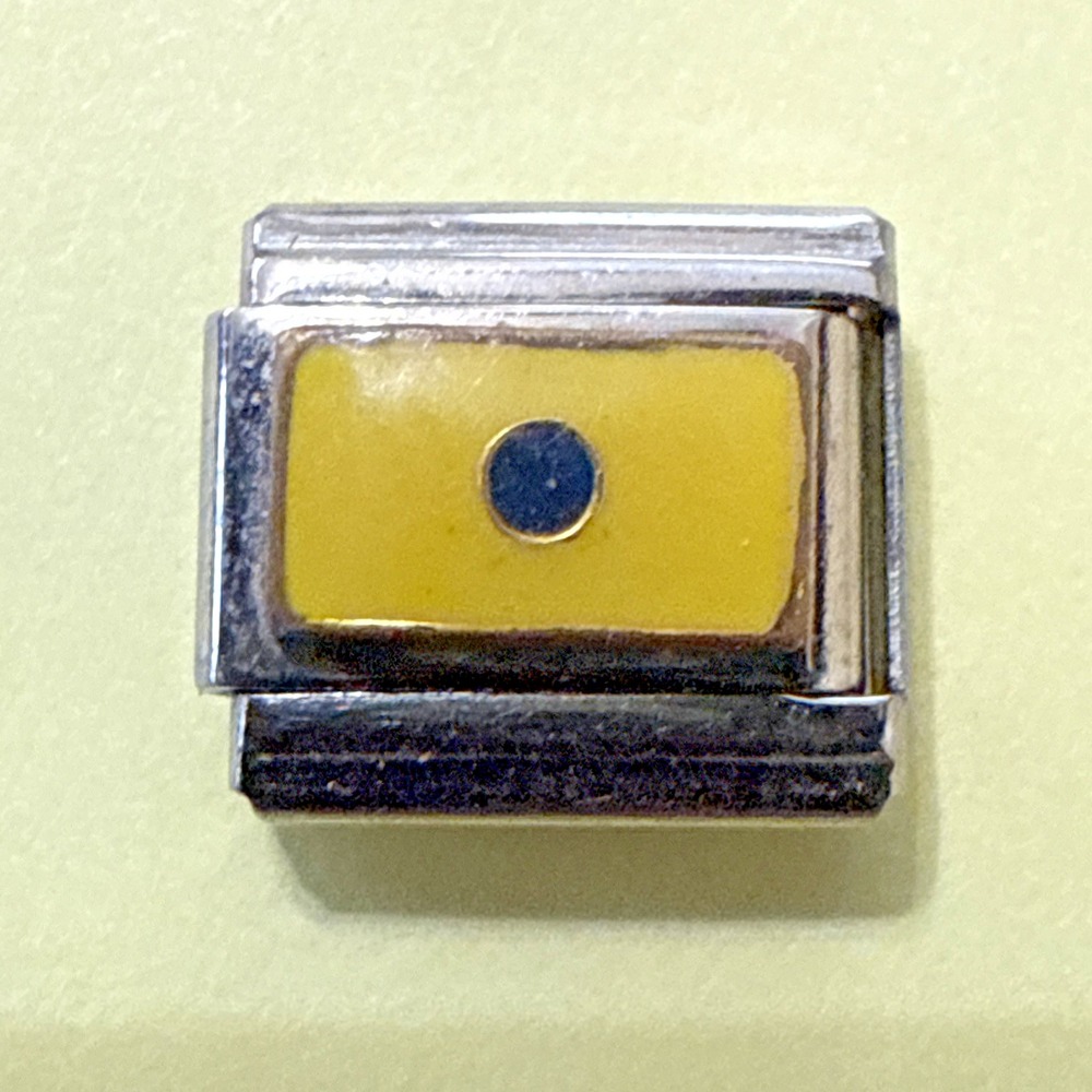 Friends Italian Charm Unisex 9mm Yellow Black Blue Dot Brand New Nautical Flag